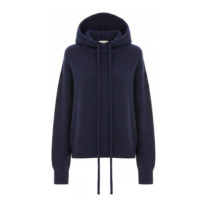 Mely – Kapuzenpullover Damen in blau – Vorderansicht