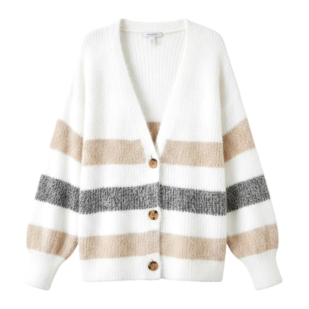 Tea – Strickjacken Damen in weiss – Vorderansicht
