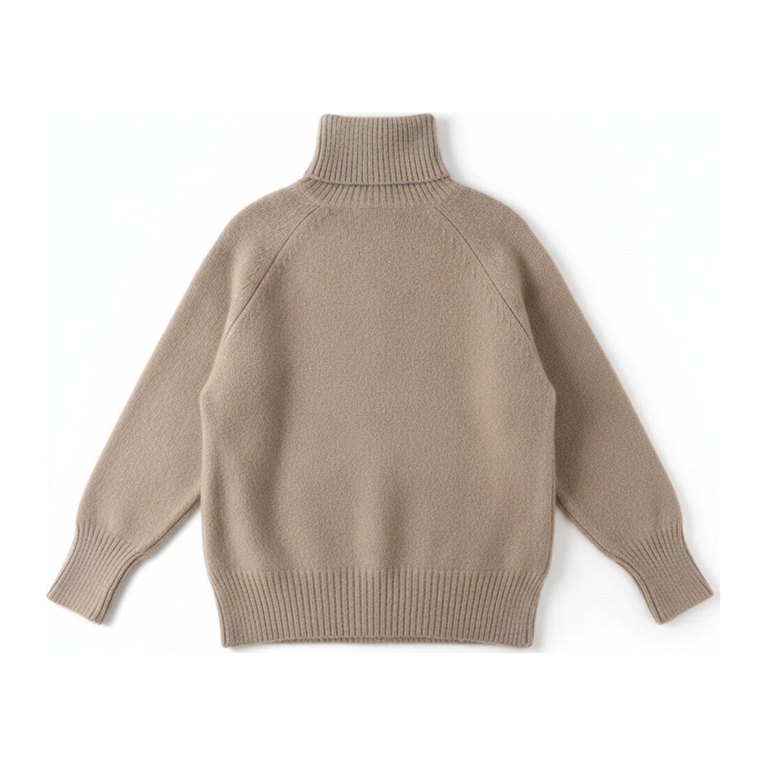 Ebi – Rollkragenpullover Damen in kamel – Rückansicht