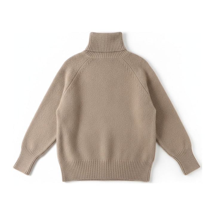 Ebi – Rollkragenpullover Damen in kamel – Rückansicht