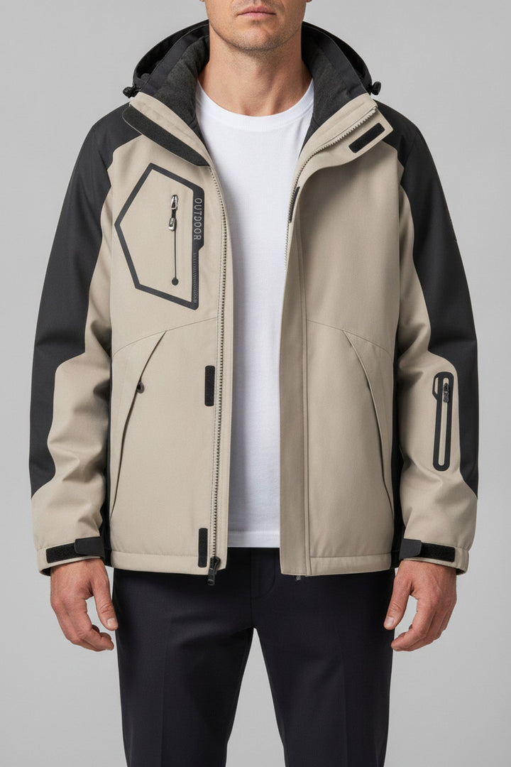 Skijacke Raincoat – Windbreaker Herren in khaki – am Model getragen