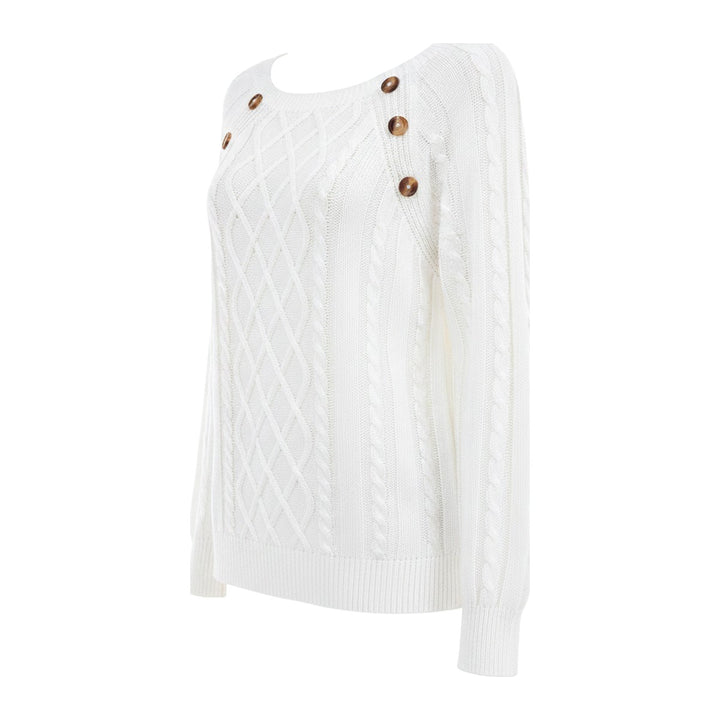 Gem – Pullover Damen in weiss – Seitenansicht