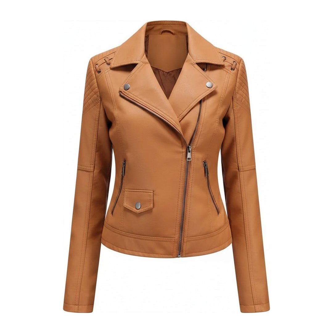 Drez – Lederjacken Damen in camel – Vorderansicht