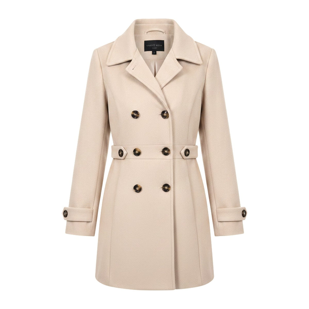 Tweed – Trenchcoats Damen in beige – Vorderansicht