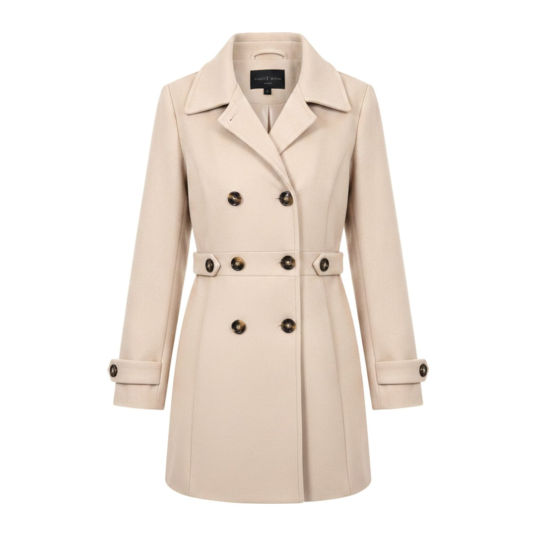 Tweed – Trenchcoats Damen in beige – Vorderansicht