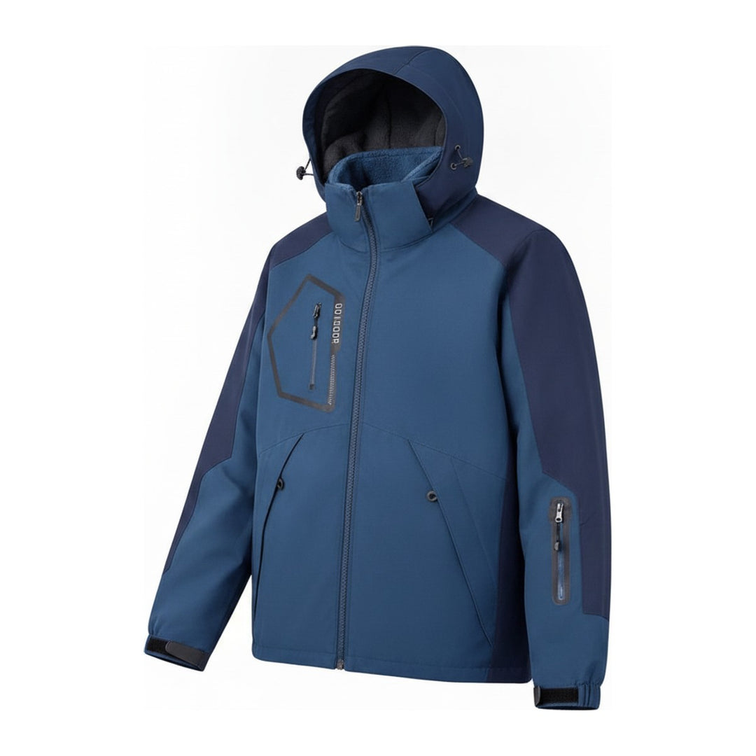 Skijacke Raincoat – Windbreaker Herren in blau – Seitenansicht