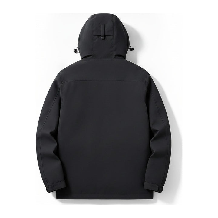 Skijacke Raincoat – Windbreaker Herren in schwarz – Rückansicht