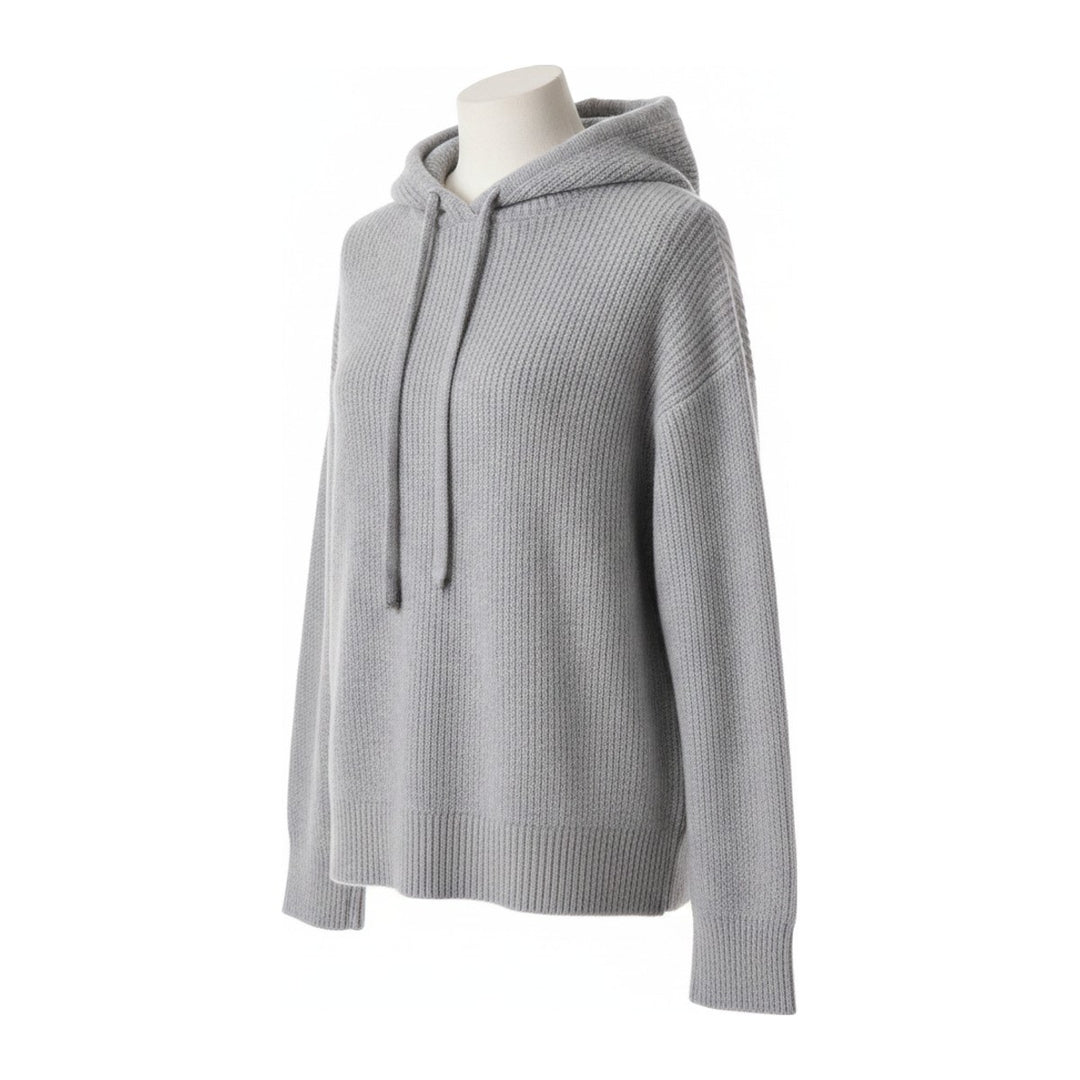 Mely – Kapuzenpullover Damen in grau – Seitenansicht