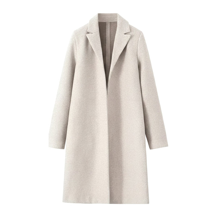 Rosw – Wollmäntel Damen in beige – Vorderansicht