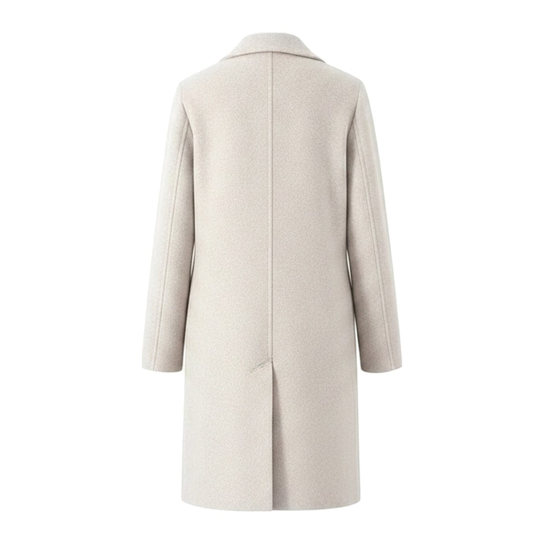 Rosw – Wollmäntel Damen in beige – Rückansicht