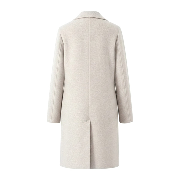 Rosw – Wollmäntel Damen in beige – Rückansicht