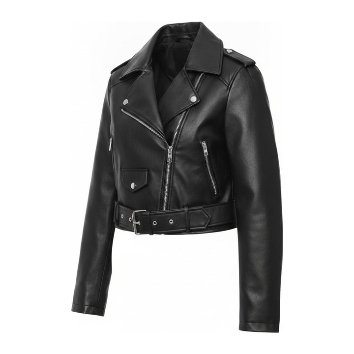 Greed – Bikerjacken Damen in schwarz – Seitenansicht