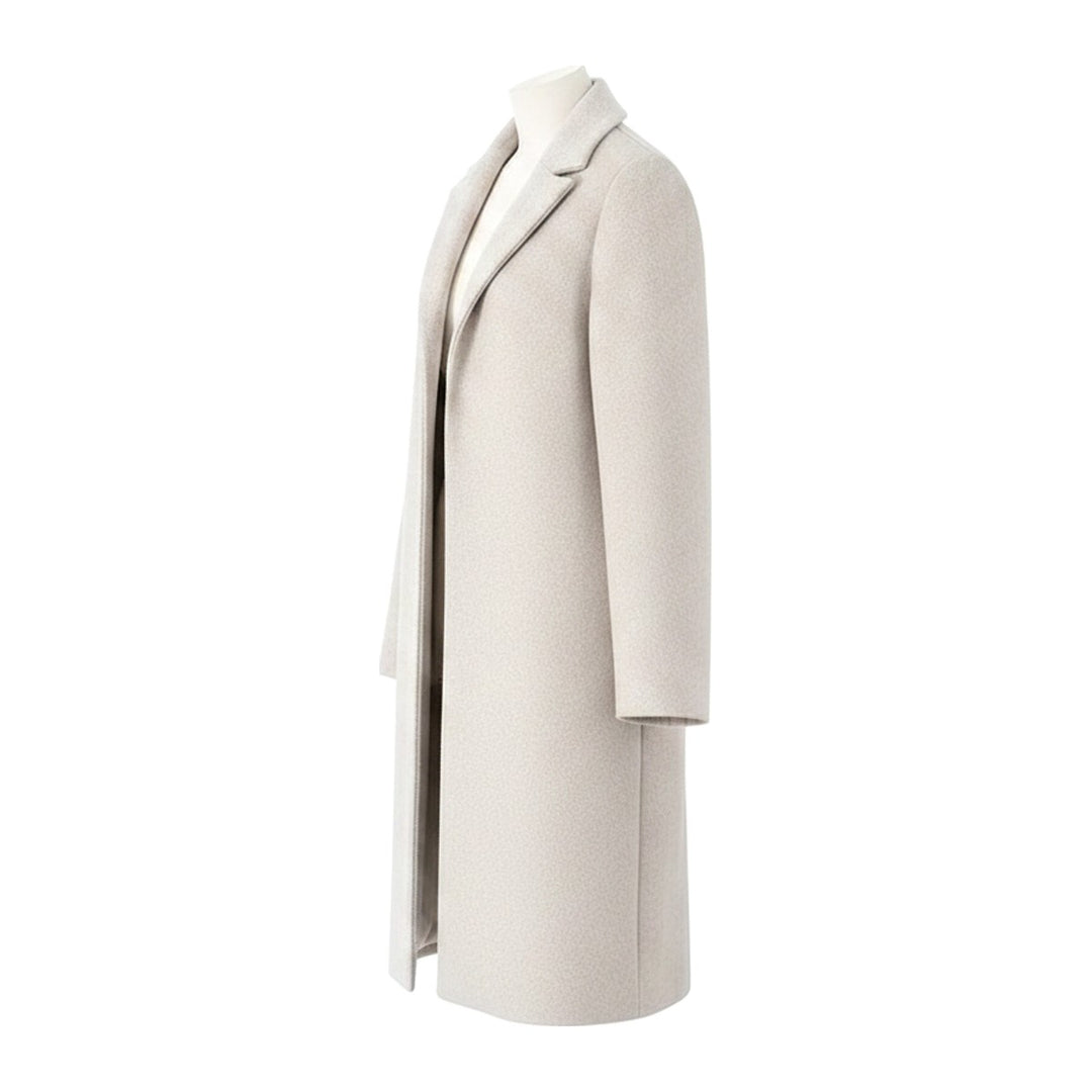 Rosw – Wollmäntel Damen in beige – Seitenansicht