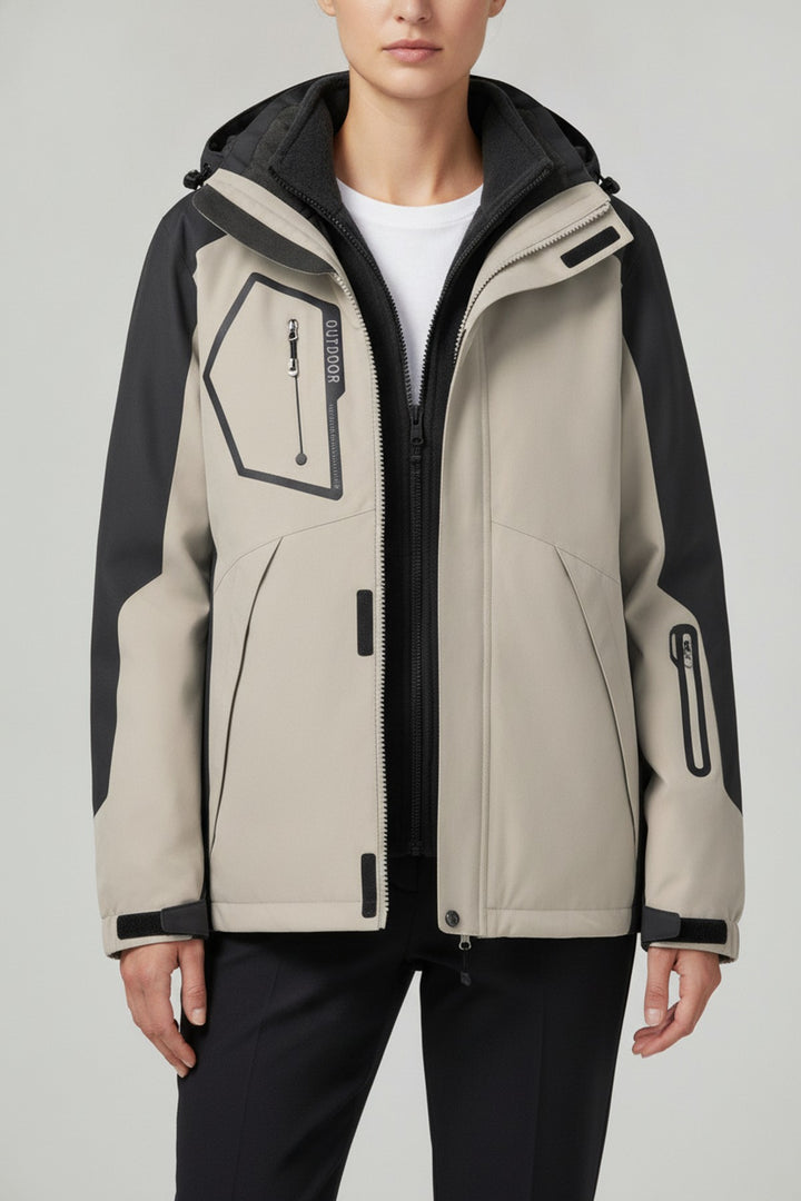 Skijacke Veed – Skijacken Damen in khaki – am Model getragen