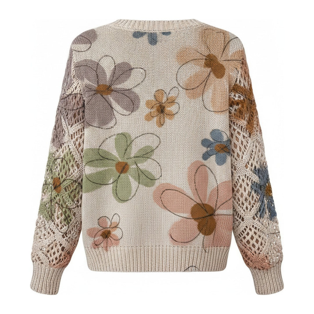 Gaby – Pullover Damen in beige – Rückansicht