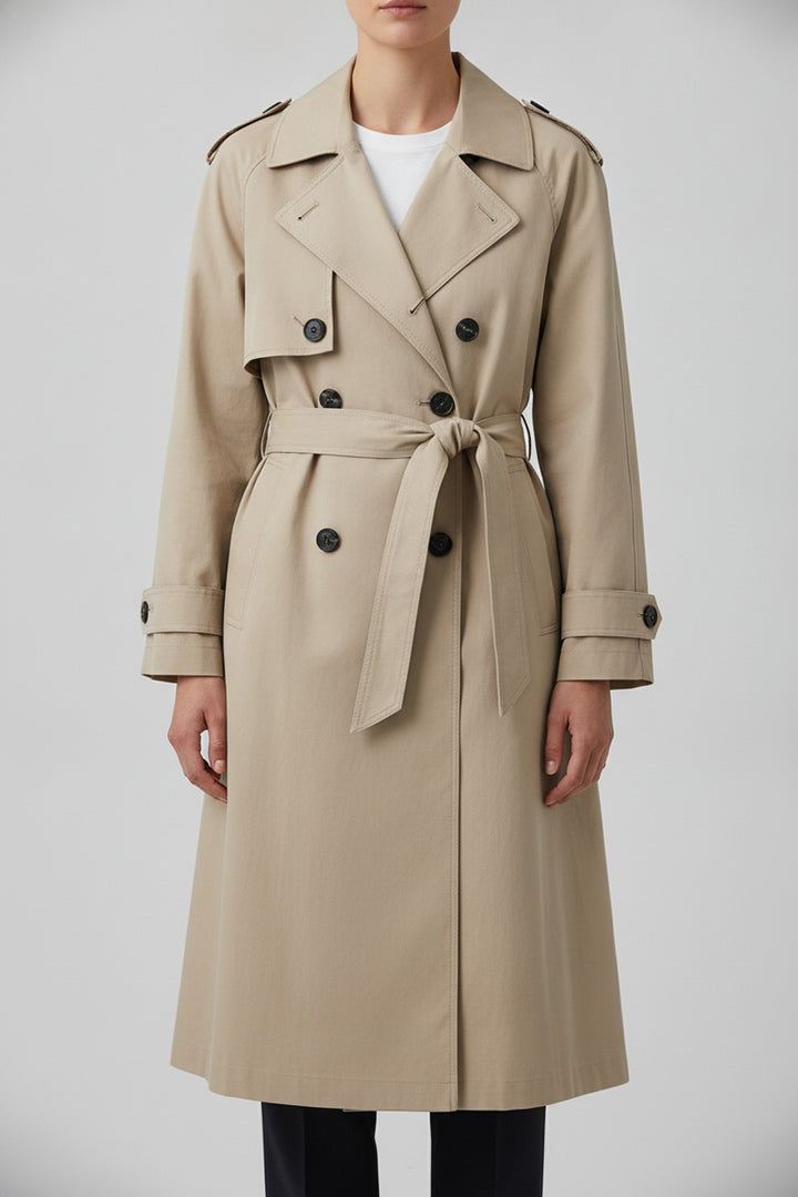 Jana – Trenchcoats Damen in beige – am Model getragen