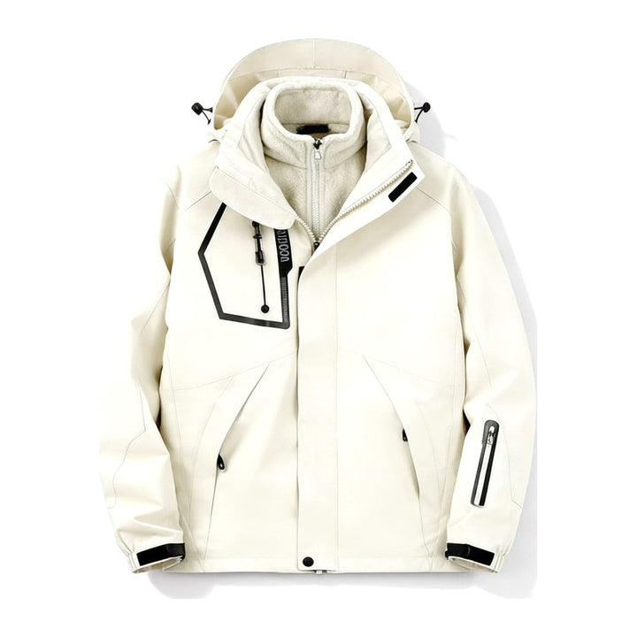 Skijacke Raincoat – Windbreaker Herren in weiss – Vorderansicht