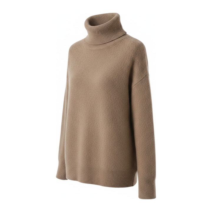 Ebi – Rollkragenpullover Damen in kaffee – Seitenansicht
