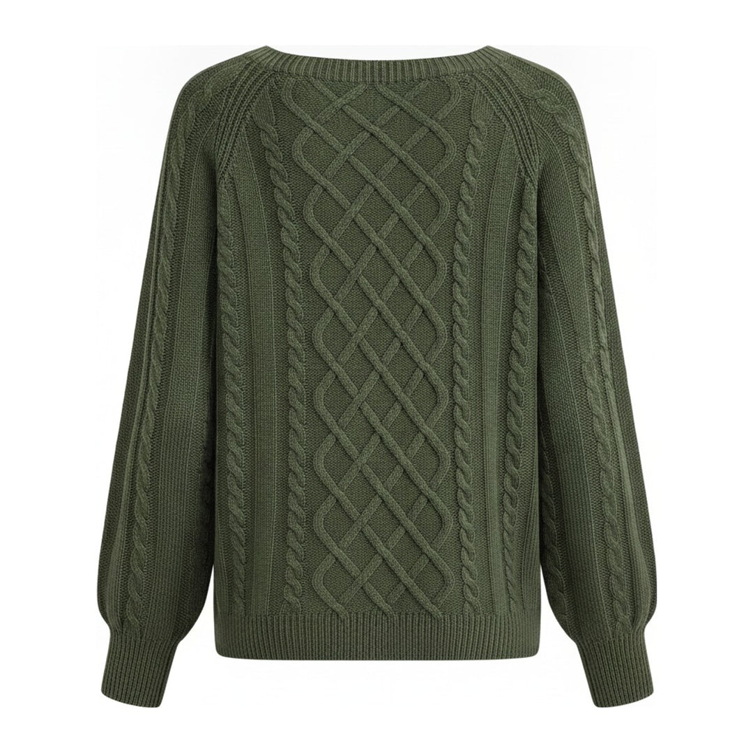 Gem – Pullover Damen in grün – Rückansicht