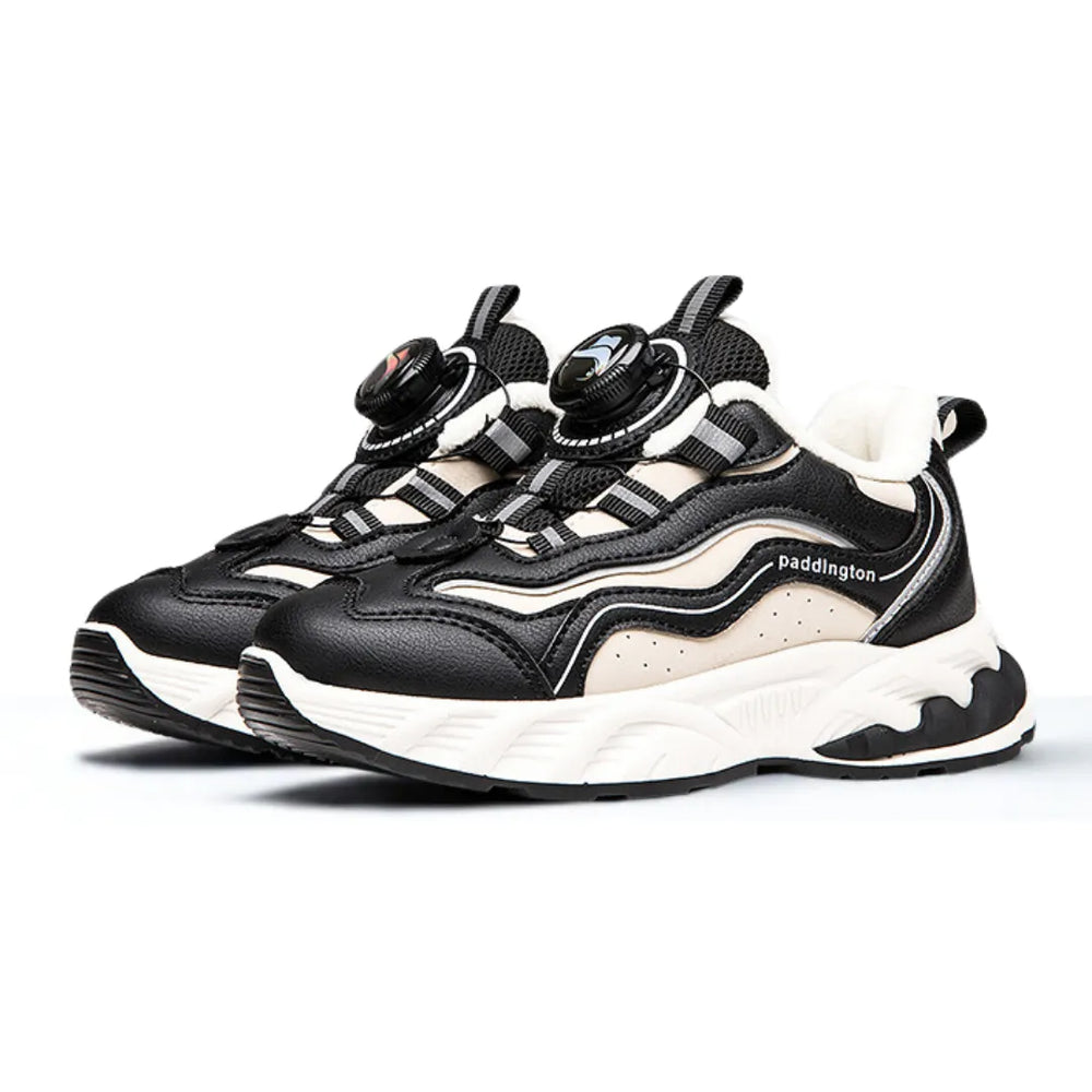 Schwarze Kinder Sneaker mit Drehverschluss – sportliches Design