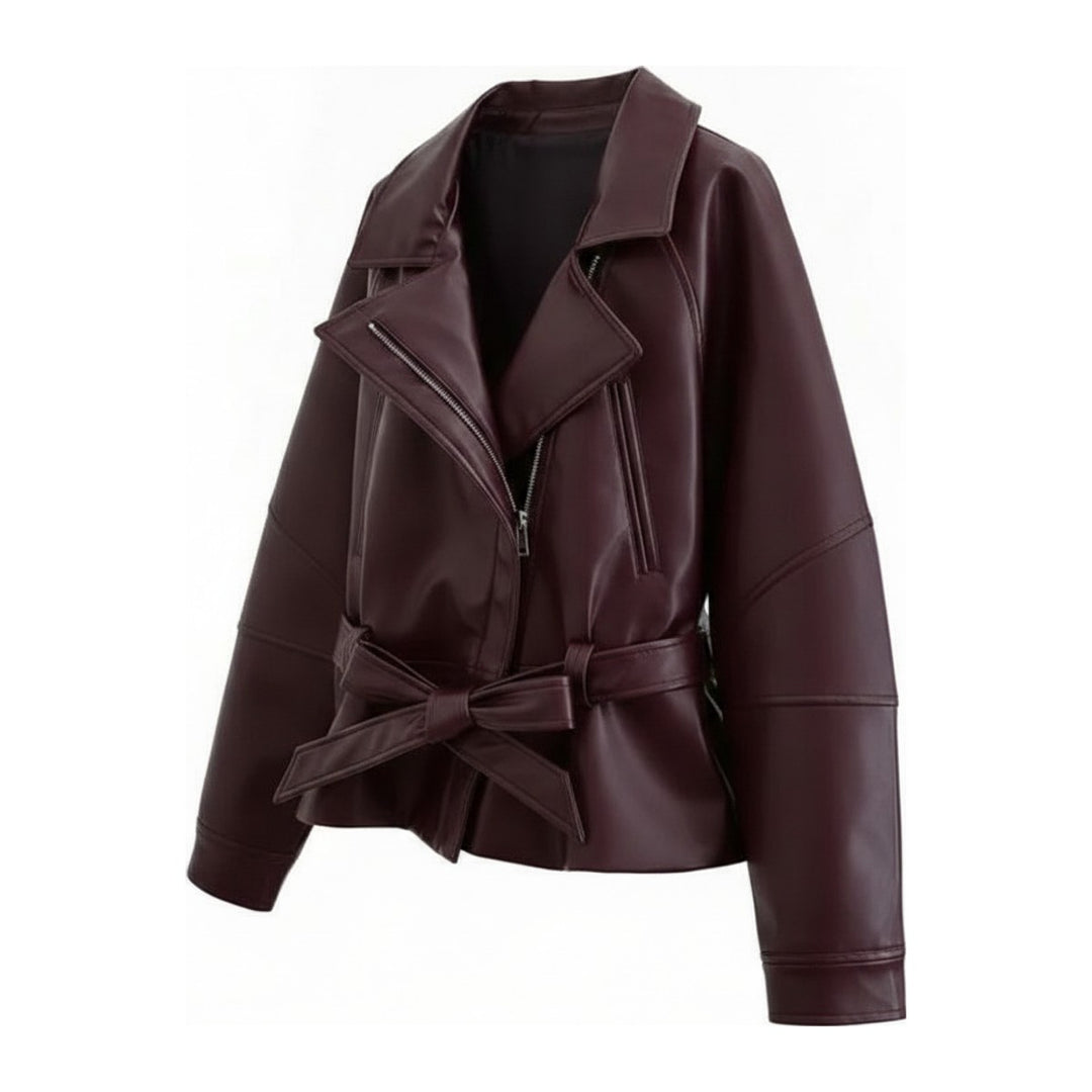 Lide – Lederjacken Damen in wine red – Seitenansicht