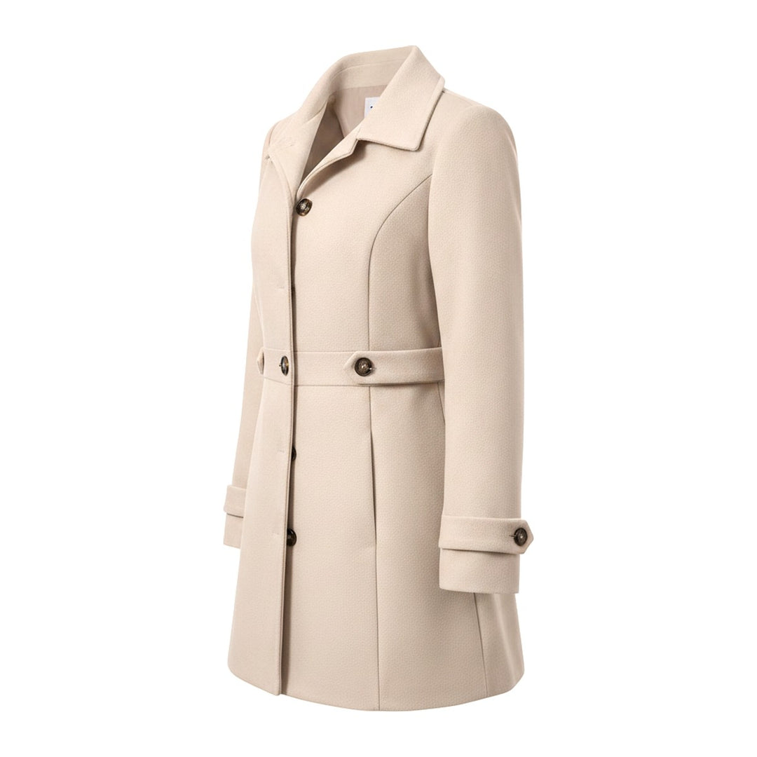 Tweed – Trenchcoats Damen in beige – Seitenansicht