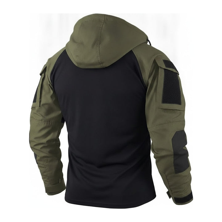 Taktische – Zip-Hoodies Herren in armeegrün – Rückansicht