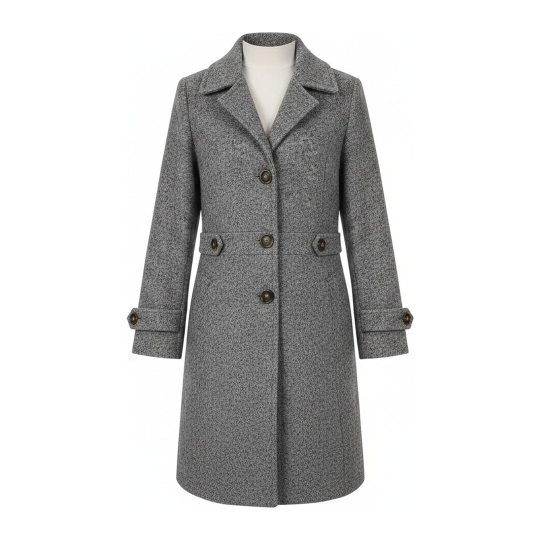 Tweed – Trenchcoats Damen in grau – Vorderansicht