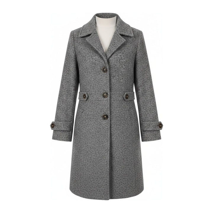 Tweed – Trenchcoats Damen in grau – Vorderansicht