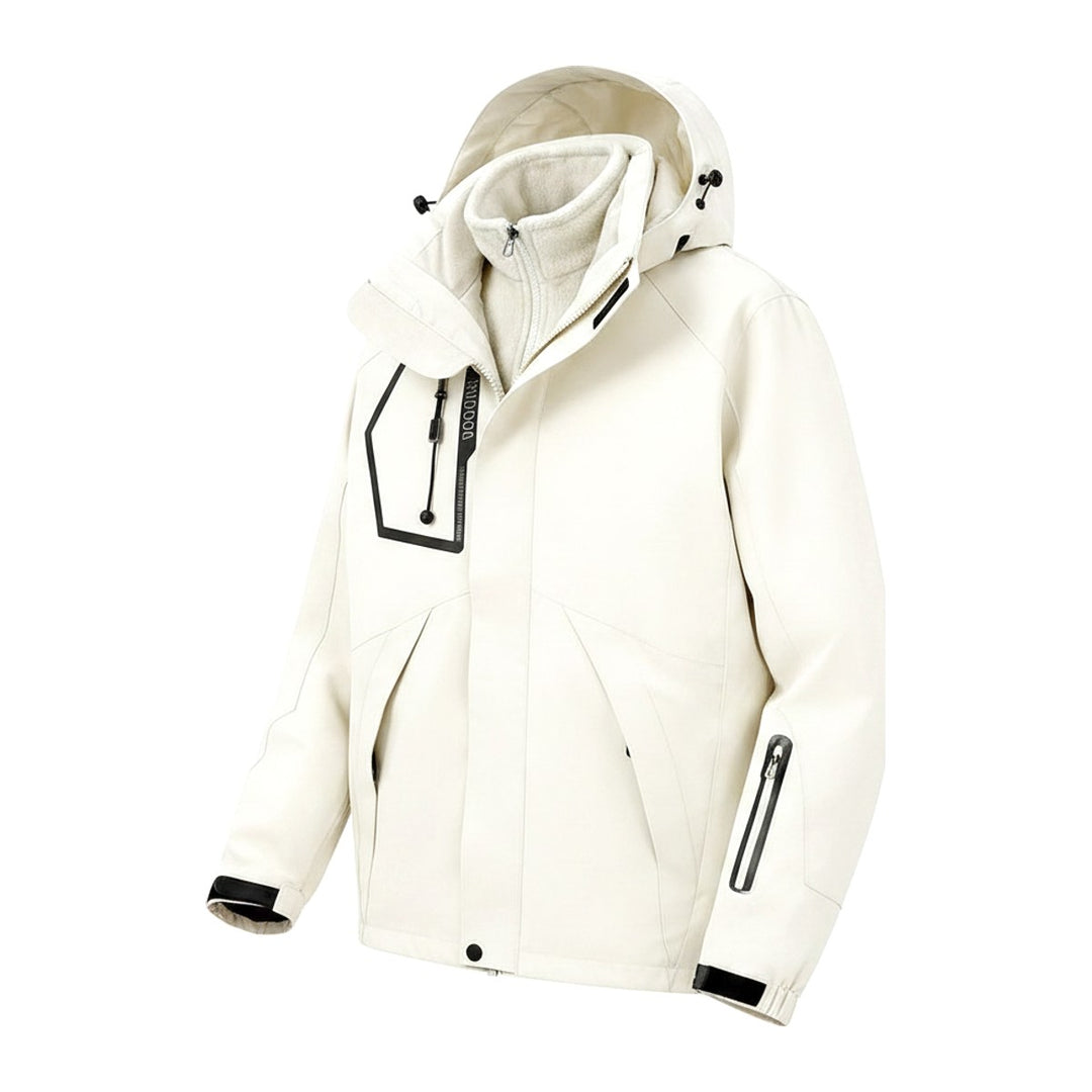 Skijacke Raincoat – Windbreaker Herren in weiss – Seitenansicht