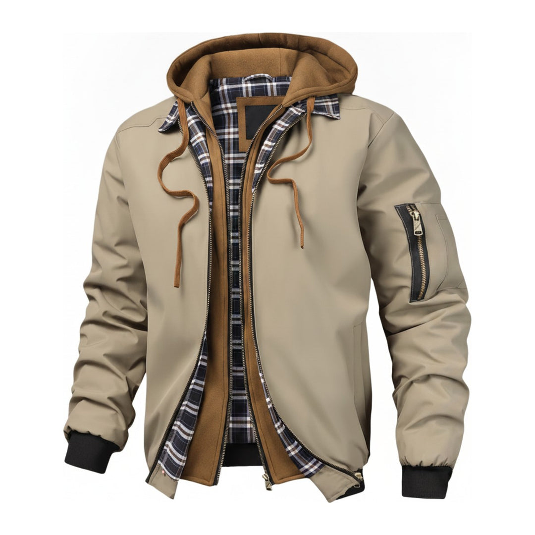 Rigy – Bomberjacken Herren in beige – Seitenansicht