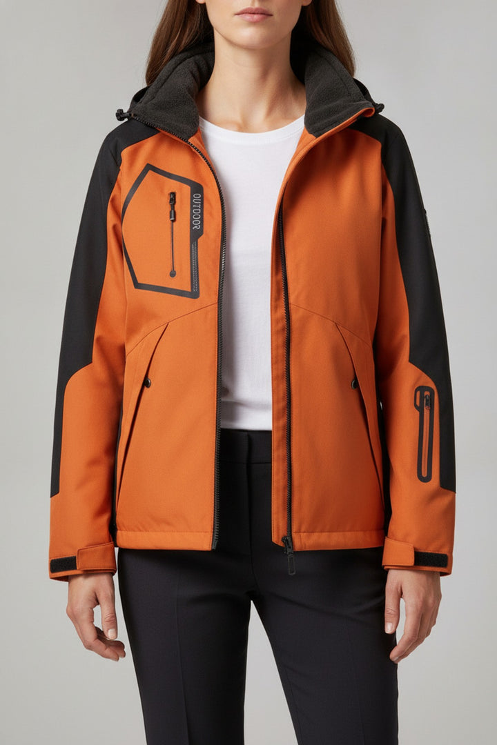 Skijacke Veed – Skijacken Damen in orange – am Model getragen