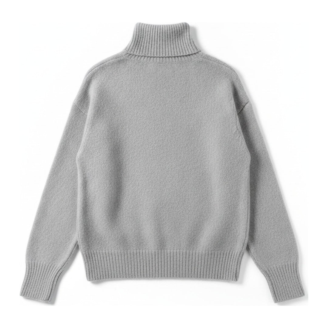Ebi – Rollkragenpullover Damen in grau – Rückansicht