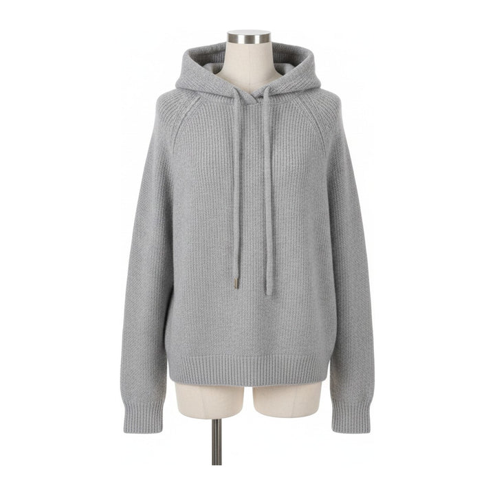 Mely – Kapuzenpullover Damen in grau – Vorderansicht