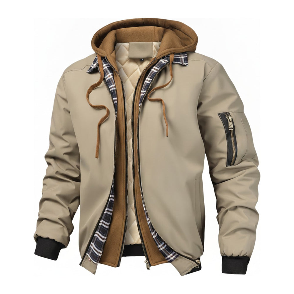 Rigy – Bomberjacken Herren in beige – Vorderansicht