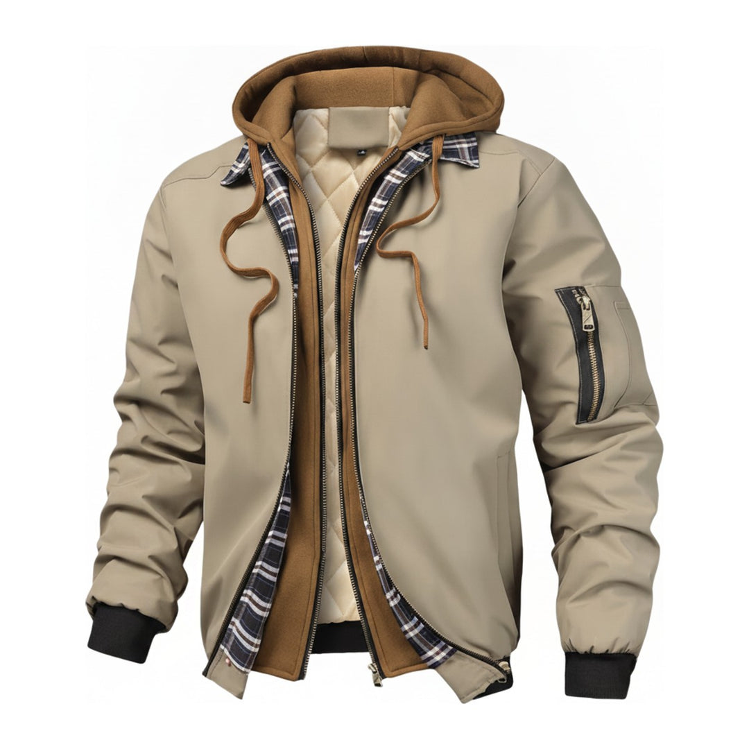 Rigy – Bomberjacken Herren in beige – Vorderansicht