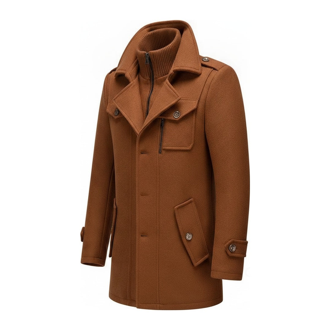 Tom – Dufflecoats Herren in khaki – Seitenansicht