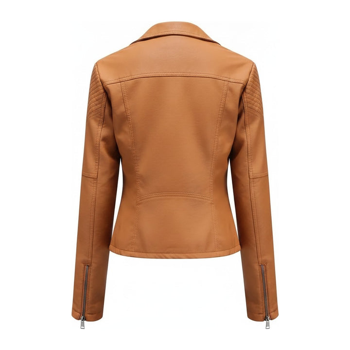 Drez – Lederjacken Damen in camel – Rückansicht