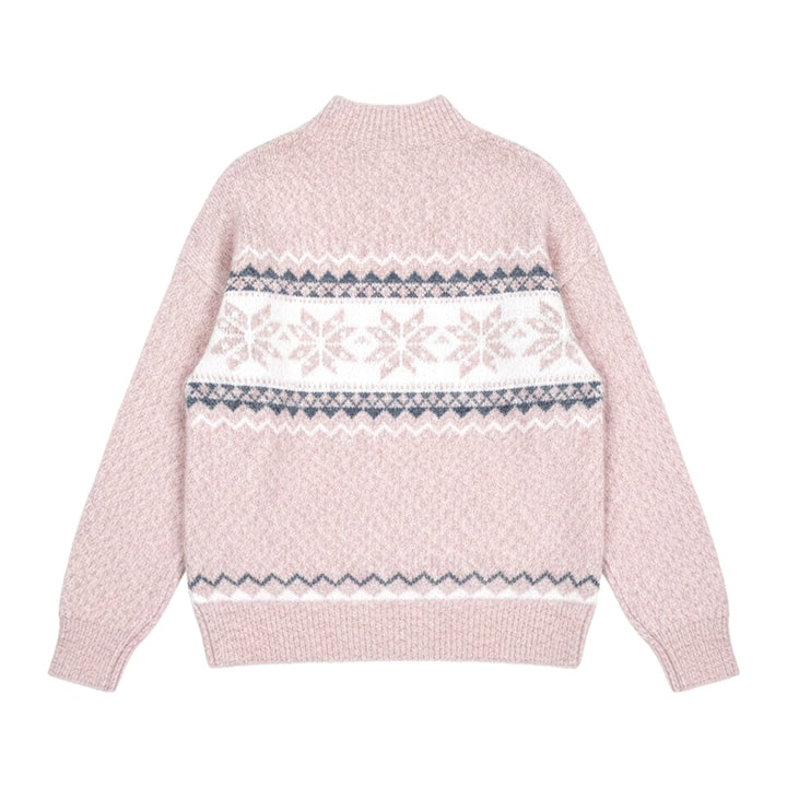 Nia – Pullover Damen in rosa – Rückansicht