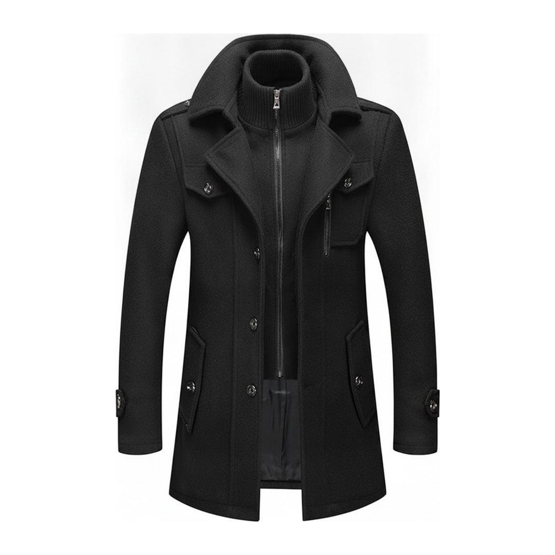 Tom – Dufflecoats Herren in schwarz – Vorderansicht