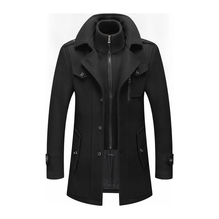 Tom – Dufflecoats Herren in schwarz – Vorderansicht