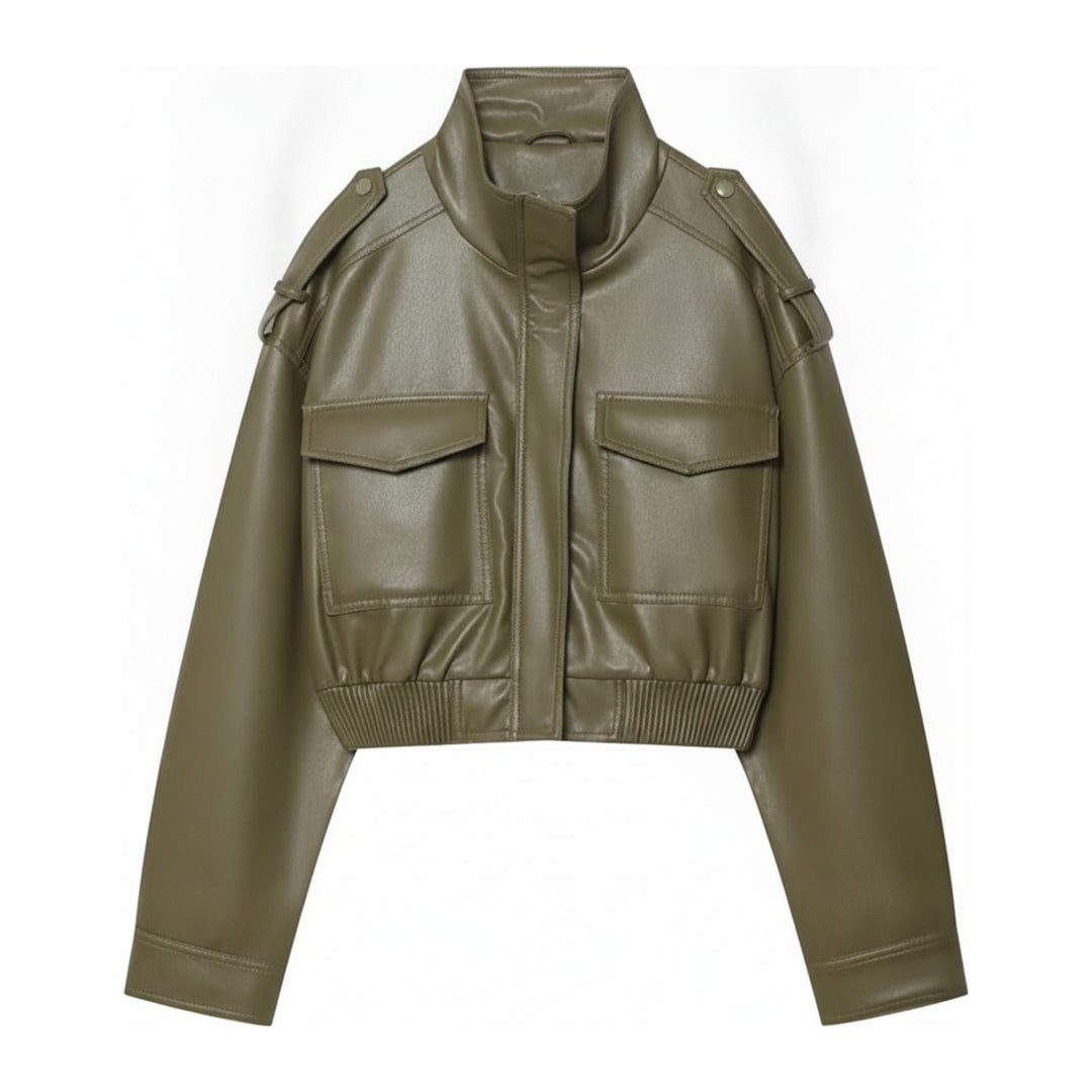 Tws – Bomberjacken Damen in braun – Vorderansicht