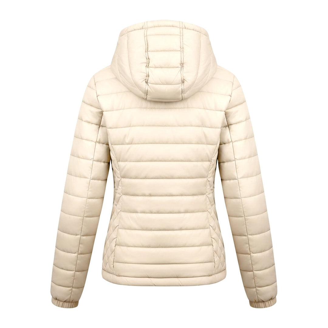 Kaja – Steppjacken Damen in beige – Rückansicht