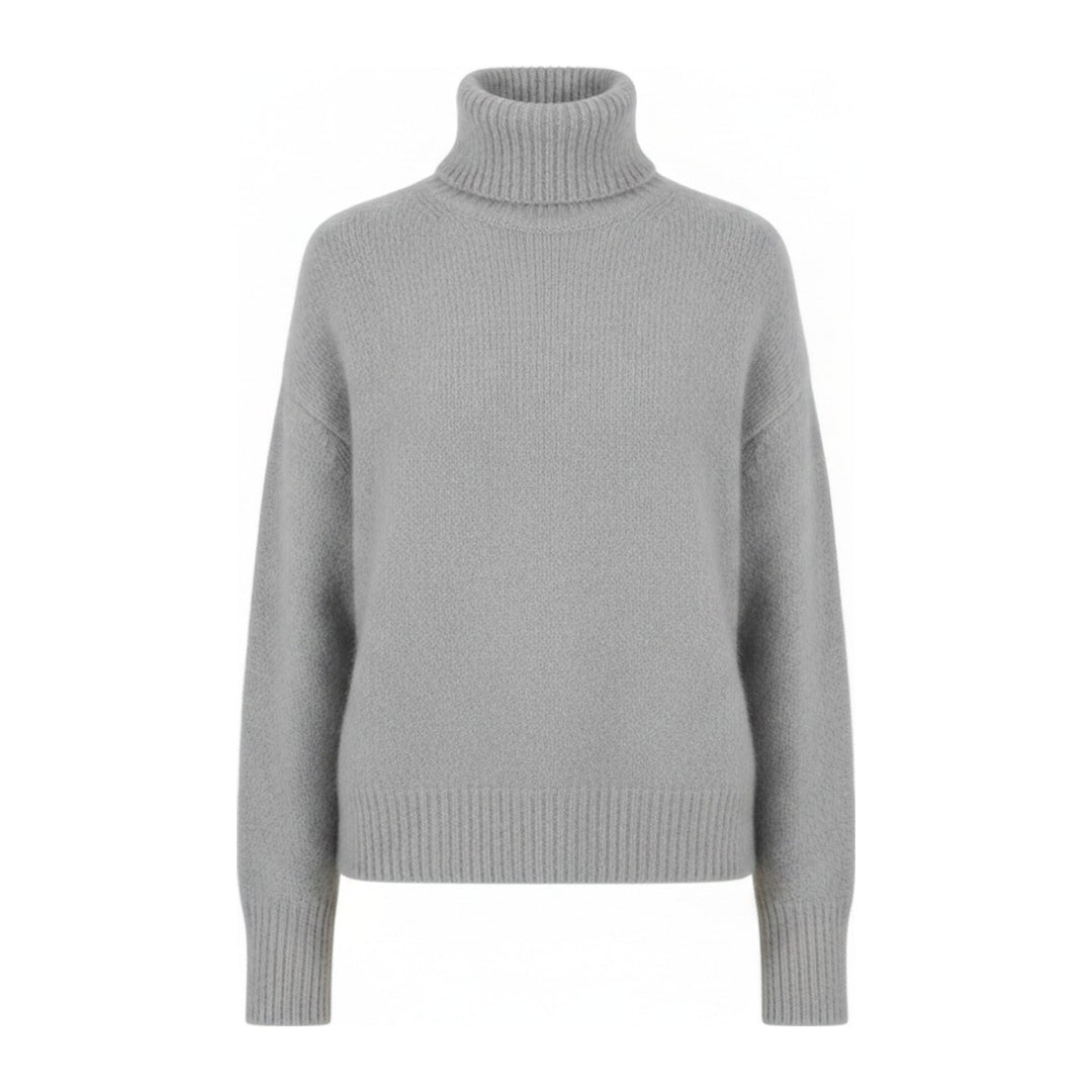 Ebi – Rollkragenpullover Damen in grau – Vorderansicht
