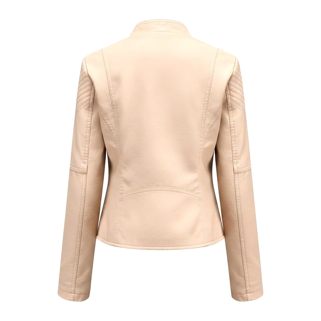 Drez – Lederjacken Damen in beige – Rückansicht