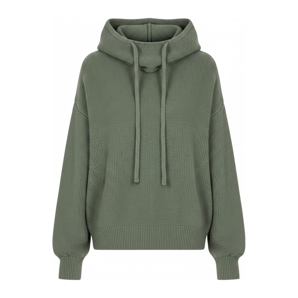 Mely – Kapuzenpullover Damen in grün – Vorderansicht
