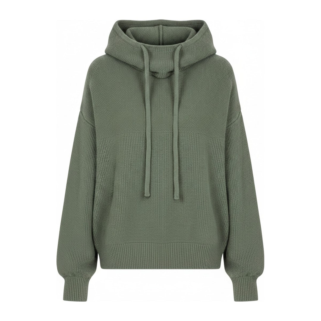 Mely – Kapuzenpullover Damen in grün – Vorderansicht