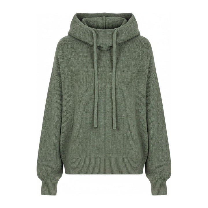 Mely – Kapuzenpullover Damen in grün – Vorderansicht