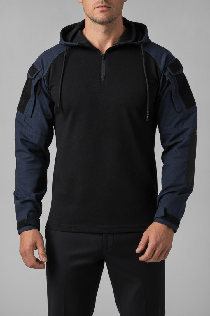 Taktische – Zip-Hoodies Herren in blau – am Model getragen
