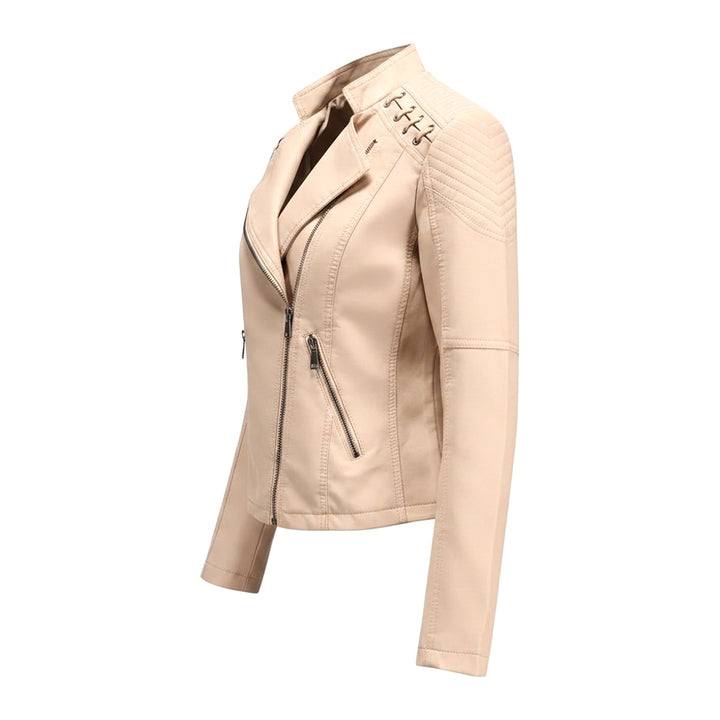 Drez – Lederjacken Damen in beige – Seitenansicht